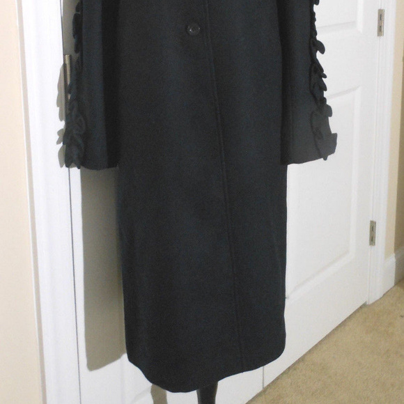 ANTHROPOLOGIE Navy Ruffled Sleeve Coat S NWT $168 - Picture 4 of 8